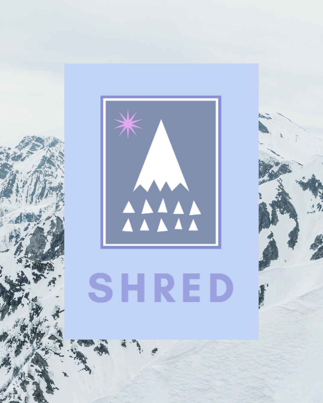 Graphic Snowy Mountain Limited Art Print 'Shred'