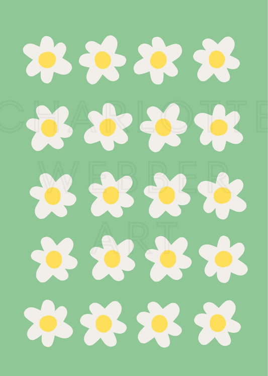 Digital Print of Daisies in the Grass A4 Art Print 'Daisy III'