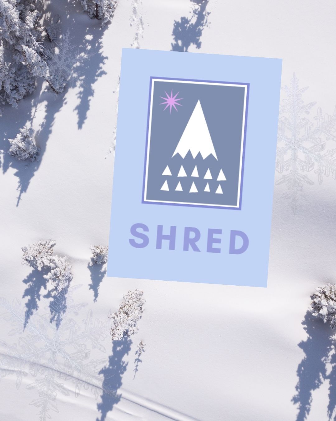 Graphic Snowy Mountain Limited Art Print 'Shred'