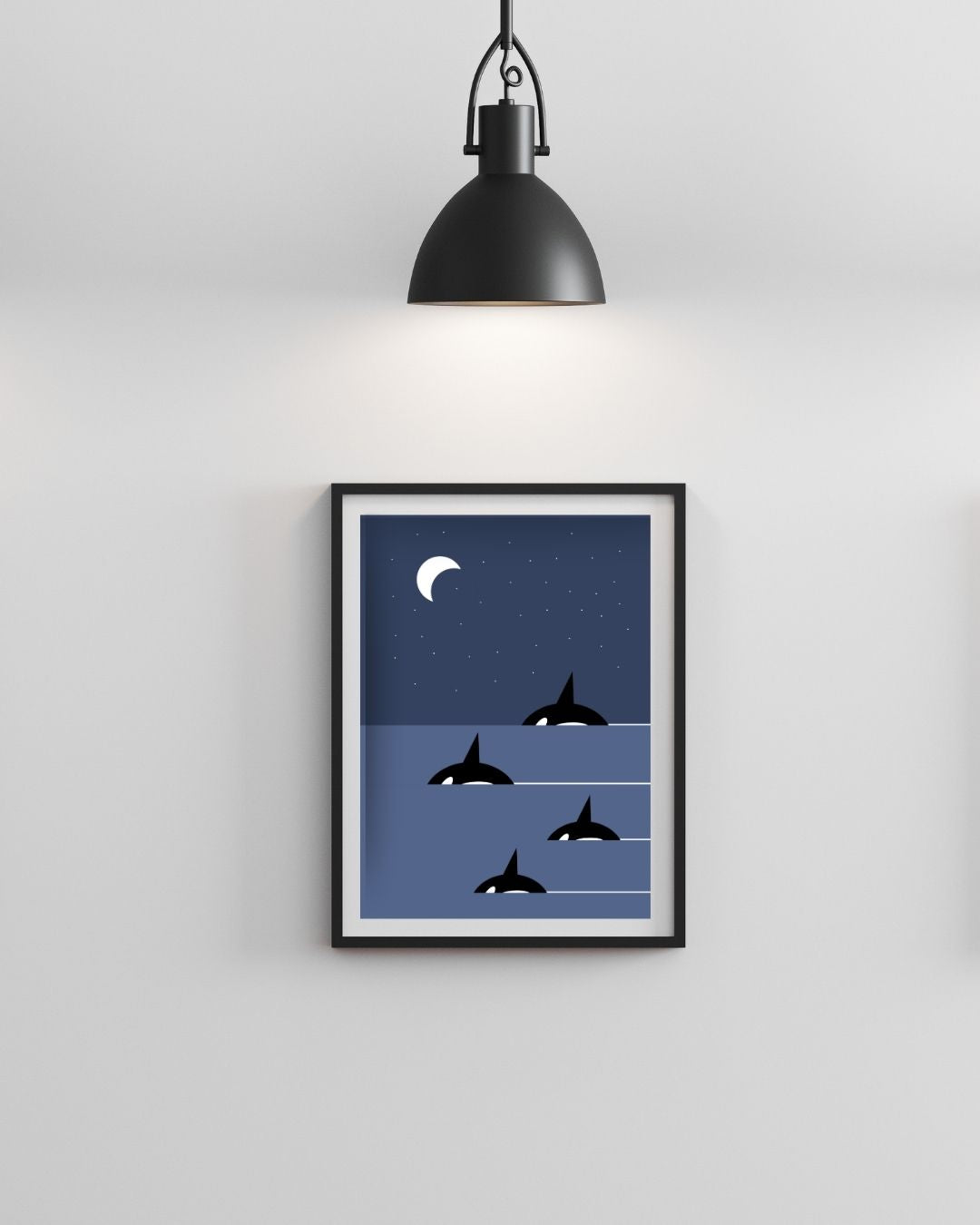 Digital Print of Pod of Orca Whales with Four Members A4 Art Print 'Four Pack'