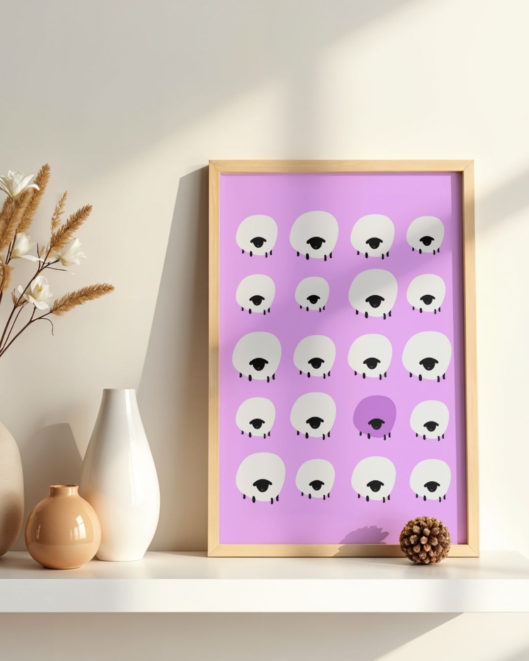 Digital Print of Flock of Sheep A4 Art Print 'One of A Kind'