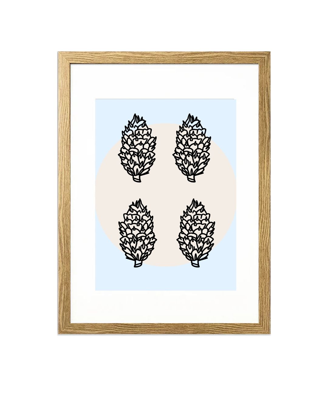Digital Print of Four Pinecones A4 Art Print 'Treasures'