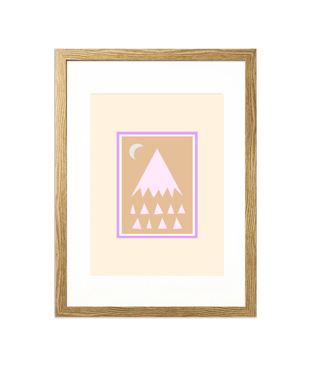 Digital Print of Mountain Scene with Crescent Moon A4 Art Print 'Crescent'