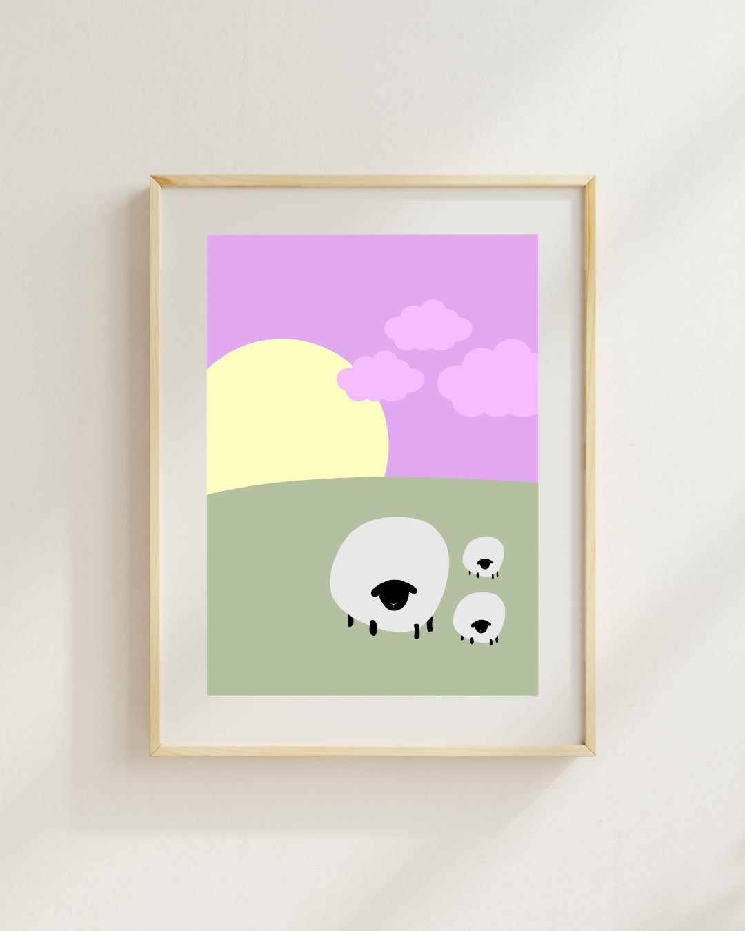 Digital Yorkshire Sheep Print A4 Art Print 'Love Ewe'