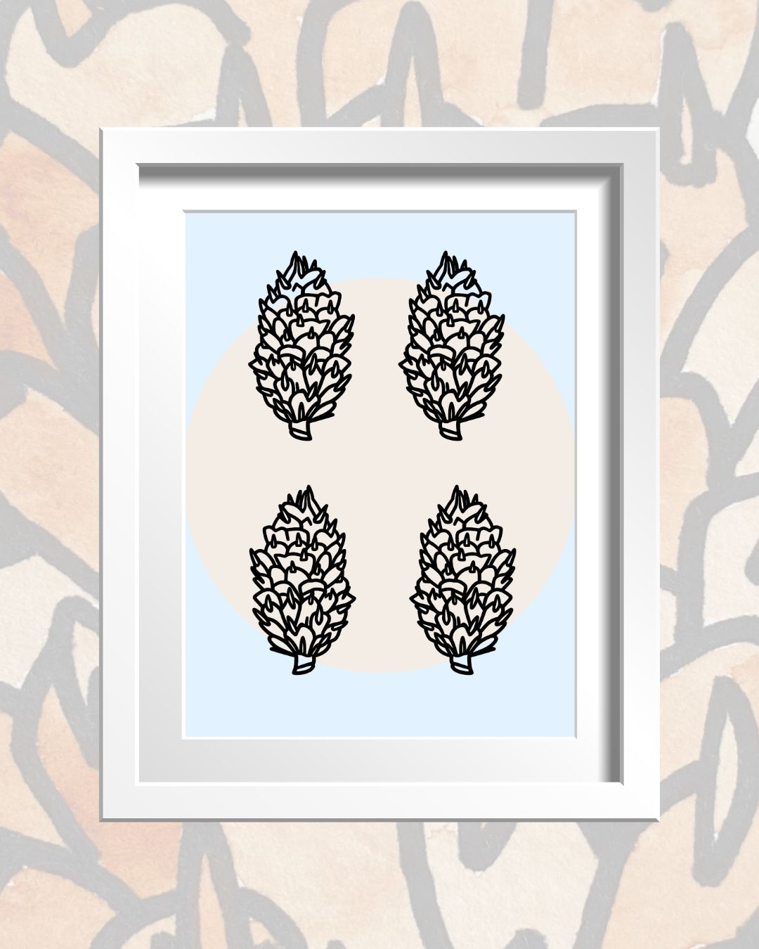Digital Print of Four Pinecones A4 Art Print 'Treasures'