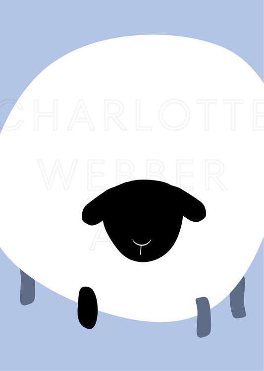 Happy Graphic Sheep Limited Art Print 'Misfit'