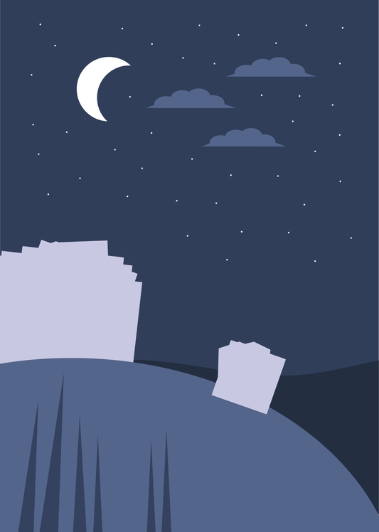 'Cow & Calf at Night' Art Print