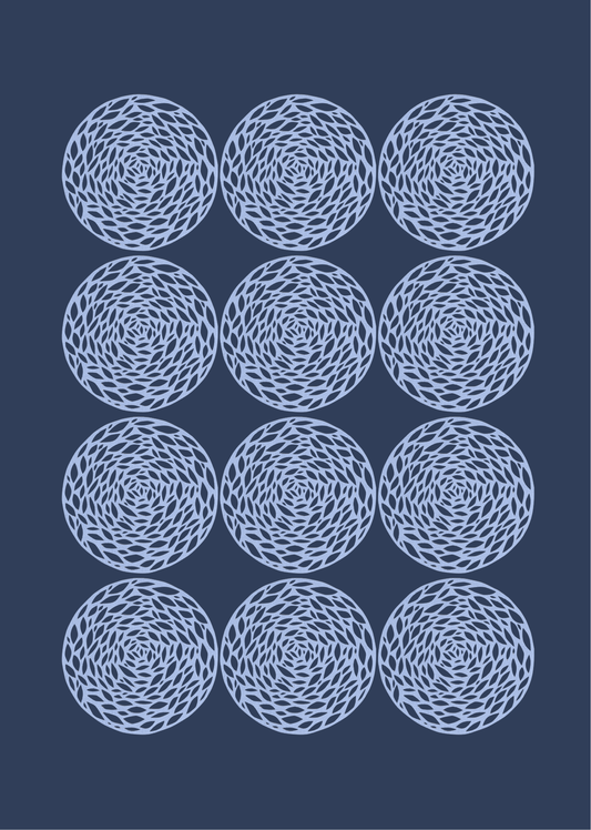 'Flurry in Blue' Art Print