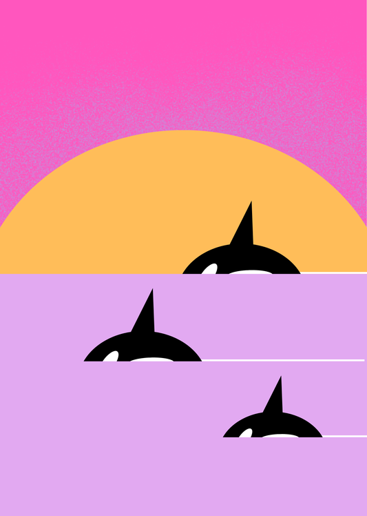 'Family at Sundown' Art Print