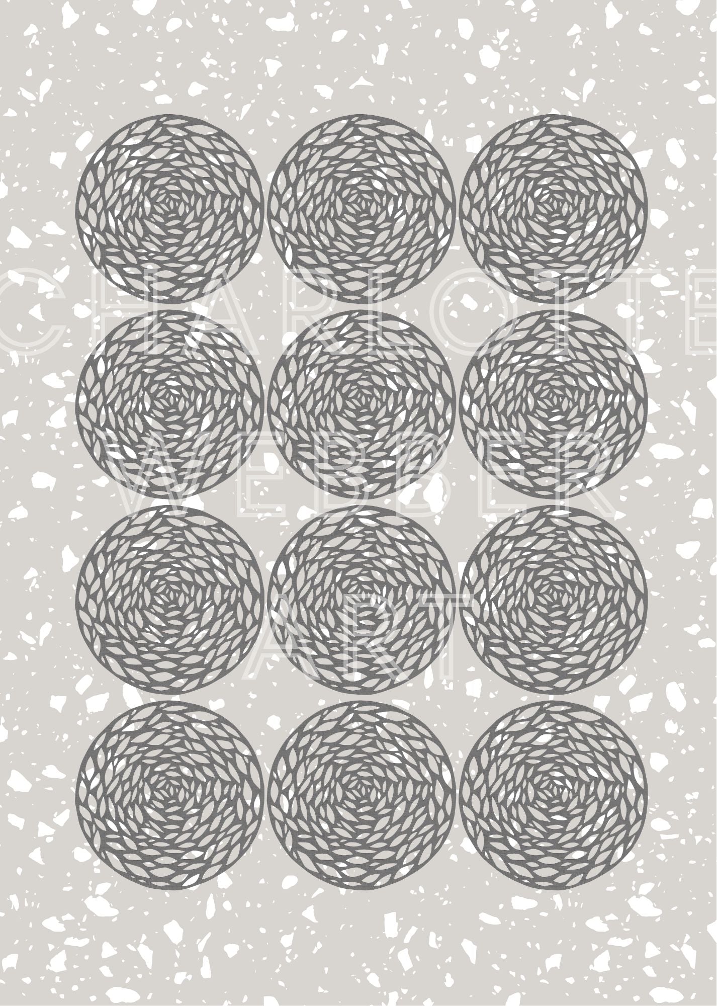 Abstract Snow Limited Art Print 'Flurry'