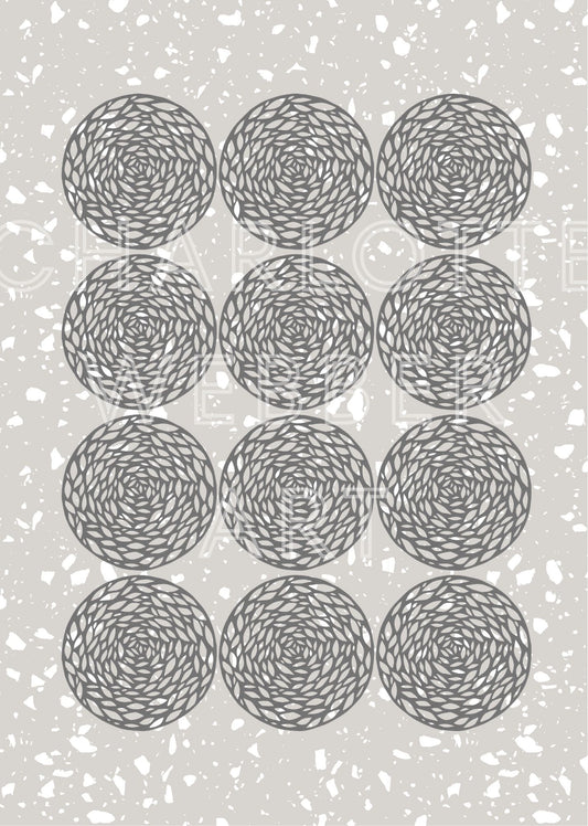 Abstract Snow Limited Art Print 'Flurry'