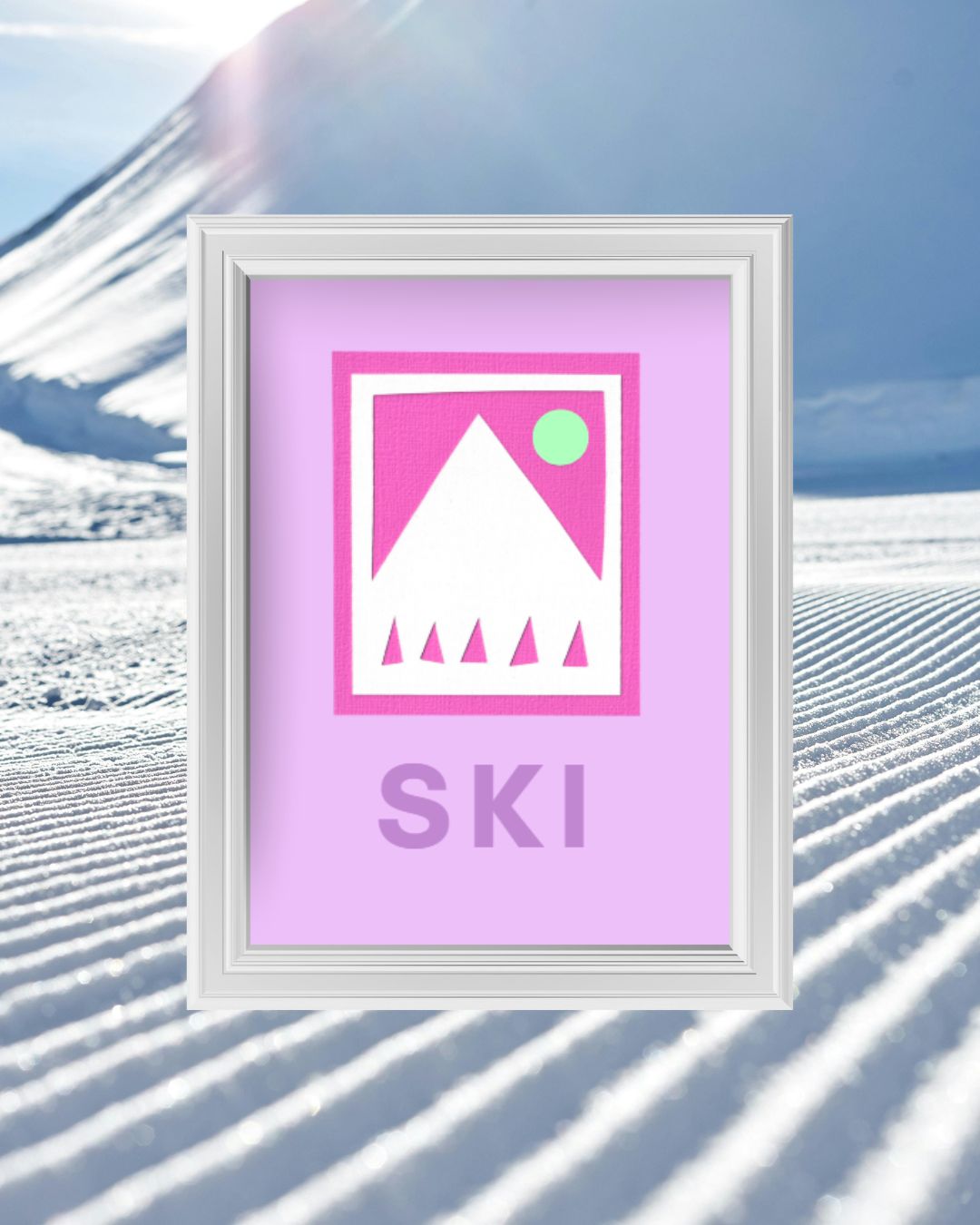 Pink Mountain Ski Limited Art Print