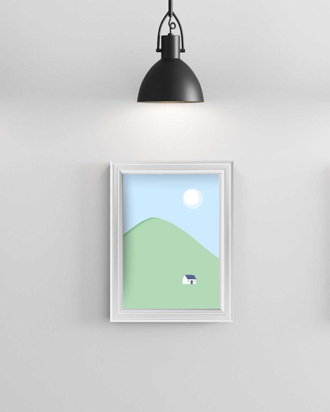 Digital Print of Cottage on Hillside A4 Art Print 'House on the Hill'